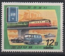 North Korea Corée Du Nord 2006 Mi. 5077 Surchargé Überdruck OVERPRINT Transport Train Railways Zug Eisenbahn MNH** RARE - Eisenbahnen