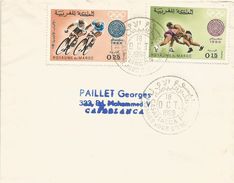 Morocco Maroc 1968 Casablanca Olympic Games Mexico Wrestling Cycling FDC Cover - Wrestling