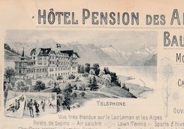 Courrier 1906 / Hôtel Pension Des Alpes / BAUMAROCHE / Mont  - Pèlerin Sur Vevey / Suisse - Switzerland