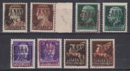 Germany Occupation Of Zante (Zakynthos) 1943 Complete Issue With Black And Red Overprint, Mint Never Hinged, Exp. Marks - Occupation 1938-45