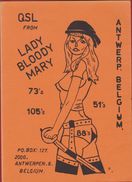 QSL Card Amateur Radio Station CB Belgium Antwerpen Pin Up 1981 Lady Bloody Mary - Radio Amateur