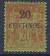 Maroc N° 4 X Timbre De France Surchargé, Partie De Série : 20 C. Sur 20 C. Trace De Charnière Sinon TB - Unused Stamps