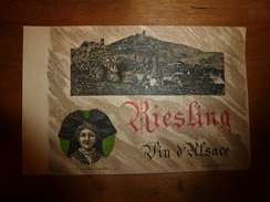 1920 ? Spécimen étiquette De Vin D'ALSACE  RIESLING​,  N° 1115  Déposé,  Imp. G.Jouneau  3 Rue Papin à Paris - Traditionele Klederdracht