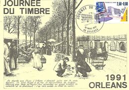 45  ORLEANS  Journée Du Timbre 1991 Le Tri Postal  10/03/91 - Tag Der Briefmarke