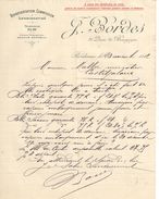 Lettre Commerciale Ancienne/ Représentation-Commission-Consignation/J. BORDES/Quai De Bourgogne/BORDEAUX/1912   FACT300 - Banco & Caja De Ahorros