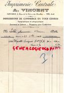 58- NEVERS- FACTURE IMPRIMERIE CENTRALE- A. VINCENT-3 RUE DE LA CITE ET RECOLLETS-1942 IMPRIMEUR - Printing & Stationeries