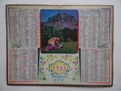 CALENDRIER POSTE 1964 ALMANACH Lecture Au Grand Air Photo Christiane Olivier (Nice) CALENDAR KALENDER - Grand Format : 1961-70