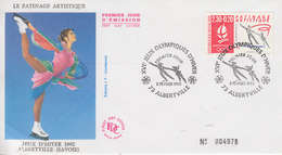 Enveloppe  FDC  1er  Jour   JEUX  OLYMPIQUES  D'  HIVER    ALBERTVILLE    1992 - Winter 1992: Albertville