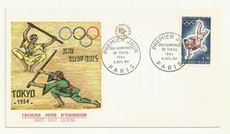 JEUX OLYMPIQUES DE TOKYO 1964 FDC THEME  JUDO/ARTS MARTIAUX - Verano 1964: Tokio