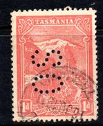 R214 - TASMANIA , Servizio 1 Penny Usato Punctured OS  . Non Catalogato - Usati