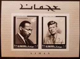 AJMAN Picasso, Martin Luther King + KENNEDY, Human Rights Droits Homme. BLOC ND Imperf  Neuf Sans Charniere. MNH - Kennedy (John F.)