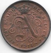 Belguim 2 Centimes 1911 Dutch    Xf - 2 Cent