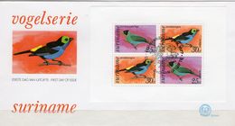 WWF Singvögel 1977 Surinam Block 18 FDC 11€ Vogelwelt Naschvogel Vogel Tangare Hoja Bloc Ss Fauna Ms Sheet Bf Birds - Mechanical Postmarks (Advertisement)