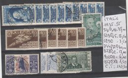 TIMBRE DE L ITALIE  LOT EN PLAQUETTES OBLITEREES / * / PA  Nr VOIR SUR PAPIER AVEC TIMBRES  1935-55 COTE  140.50€ - Poste Aérienne