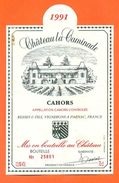 Etiquette Vin De Cahors 1991 Chateau La Caminade - 75 Cl - Cahors