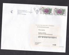 Sweden: Cover To Netherlands, 2012, 2 Stamps, Flower, Herb, Food, Auxiliary Label Forwarded (minor Damage) - Brieven En Documenten