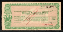 India Rs.200 Punjab National Bank Traveller's Cheques ' SPECIMEN ' RARE # 16221C - Chèques & Chèques De Voyage