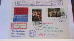 DDR: A-Eil-R-Lp-Brief Mit Satz Rubens Nach Der Schweiz Aus Neuruppin Vom 26.8.77 Portogenau Knr: 2229/34 - Airmail