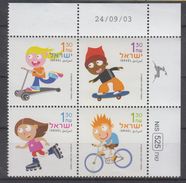 ISRAEL 2003 CHILDREN GAMES CORKINET SKATEBOARD ROLLERBLADES BICYCLE - Neufs (sans Tabs)