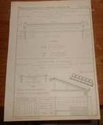 Plan De Poutres Et Planchers En Bois Méplat Et Nervé.Chemin De Fer Du Midi. 1857. - Publieke Werken