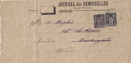 SAGE- BANDE DE JOURNAL DES DEMOISELLES14 RUE DROUOT PARIS - AFFRANCHISSEMENT A 11c. - 1877-1920: Semi Modern Period