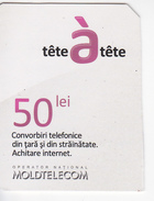 Moldova ,  Moldavie  , Prepaid Phonecards - Moldtelecom - Tete-a-tete , 50 Lei , Used - Moldavia