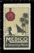 Old Original German Poster Stamp (cinderella Reklamemarke Vignette) Egypt , Pyramid, Sphinx, Palm - Egyptology