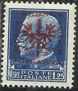 OCCUPAZIONE ITALIANA ITALY OVERPRINTED SOPRASTAMPATO D' ITALIA 1944 LUBIANA TEDESCA GERMAN OCCUPATION LIRE 1,25 MNH - German Occ.: Lubiana