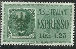 GERMAN LJUBLJANA LUBIANA 1944 TEDESCA ITALY OVERPRINTED SOPRASTAMPATO D'ITALIA ESPRESSO SPECIAL DELIVERY LIRE 1,25 MNH - German Occ.: Lubiana