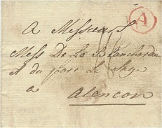 1777 - Lettre D'Anvers  Avec A Dans Un Cercle ROUGE  Pour Alençon ( France ) Taxe 18 Sous - 1714-1794 (Oostenrijkse Nederlanden)