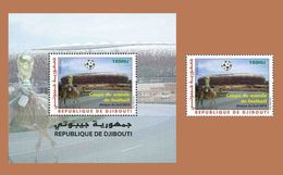 DJIBOUTI 2010 - SOUTH AFRICA SOCCER WORLD CUP COUPE DU MONDE FOOTBALL BLOC S/S SHEET + 1 VAL ULTRA RARE - MNH ** - 2010 – Sud Africa