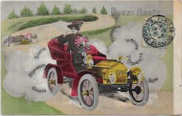 CPA Année Circulé Voiture Automobile  1906 - Nieuwjaar