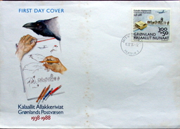 Greenland 1988  50 Jahre Grönländische Post  MiNr.185 15-9-1989 ( Lot 2333) - Covers & Documents
