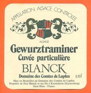 Etiquette Vin D'alsace Gewurztraminer Blanck Paul Blanck à Kientzheim -70 Cl - Gewürztraminer