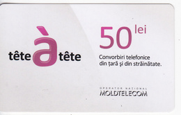 Moldova ,  Moldavie  , Prepaid Phonecards - Moldtelecom - Tete-a-tete , 50 Lei , Glossy Paper , Used - Moldavia