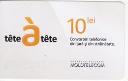 Moldova ,  Moldavie  , Prepaid Phonecards - Moldtelecom - Tete-a-tete , 10 Lei , Glossy Paper , Used - Moldawien (Moldau)