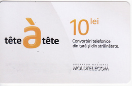 Moldova ,  Moldavie  , Prepaid Phonecards - Moldtelecom - Tete-a-tete , 10 Lei , Glossy Paper , Used - Moldova