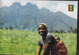 RWANDA - MAMMA CON BIMBO - VIAGGIATA 1992 -FRANCOBOLLO ASPORTATO - Ruanda