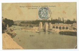 24 Dordogne - Tuilières Barrage Et Usine électrique Vue Générale Carte Toilée - Autres & Non Classés