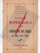 63- BRASSAC LES MINES-ISSOIRE-LEMPDES- RARE PROGRAMME CHANSONS DE PARIS-DAMIA-MARCEL VIAL-MICHEL LEGRAND-COLETTE BETTY- - Programas