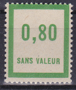 Timbre Fictif Neuf** - Cadre Vert Entourant La Mention SANS VALEUR - 0,80 - Émission De 1945 - N° F48 (Yvert) - Fictifs