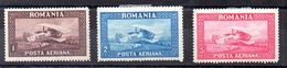 Serie De Rumania Aéreo Nº Yvert 1/3 * Filigrana Horizontal - Neufs