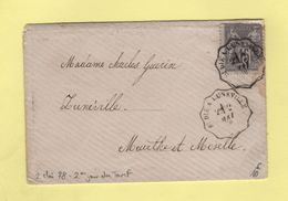 Convoyeur - St Die A Luneville - 2 Mai 1878 - 2eme Jour Du Tarif De La Lettre à 15c - Spoorwegpost