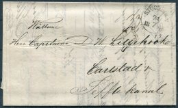 1845 Sweden Stockholm Entire - Capitaine, Captain, Geffle Canal - ... - 1855 Prephilately