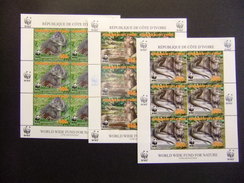 CÔTE D'IVOIRE 2005 Fauna W.W.F NUTRIA Loutre Yvert 1137 /39 ** MNH Incompleta - Usati