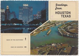 Greetings From HOUSTON, TEXAS, Bank Of The Southwest, Used Postcard [20758] - Houston