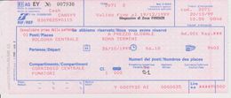 Biglietto Treno (1999) Bologna Centrale - Roma Termini - Europa