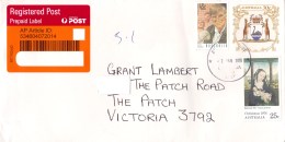 Australia 2018 Domestic Registered Envelope With 45c Hollows, WA Coat Of Arms - Lettres & Documents