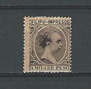 VARIÉTÉS ESPAGNE COLONIES DÉPENDANCES PHILIPPINES FILIPas-IMPRESOS 1 MILa DE PESO   NEUF  DOS CHARNIÈRE - Filippijnen