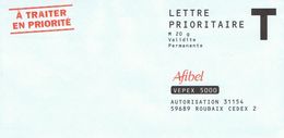 AFIBEL - Lettre Prioritaire T - Buste Risposta T